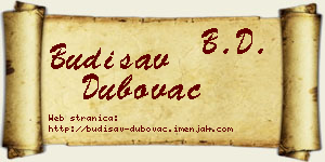 Budisav Dubovac vizit kartica